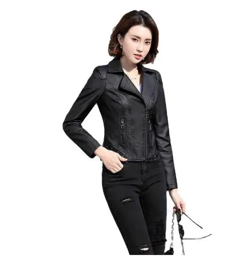 2022 New Autumn Solid Color Fashion Casual Women's Motorcycle Lapel Zipper Slim Korean Style Leather Coat Large Size Coat
2022 New Autumn Solid Color Fashion Casual Women's Motorcycle Lapel Zipper Slim Korean Style Leather Coat Large Size Coat