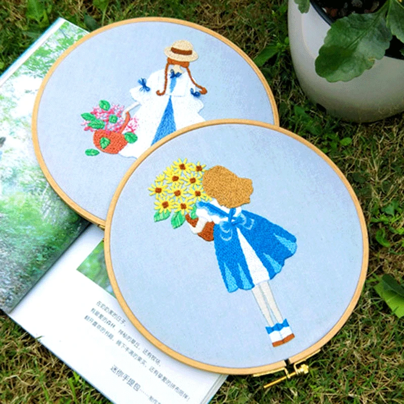 Cute Girl DIY Embroidery Starter Kit Cross Stitch Kit Pattern Printed Needlework Sewing Art Craft Bamboo Hoop Dropshipping
Cute Girl DIY Embroidery Starter Kit Cross Stitch Kit Pattern Printed Needlework Sewing Art Craft Bamboo Hoop Dropshipping