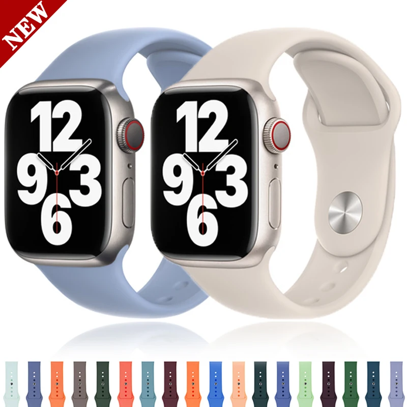 Silicone Strap For Apple Watch band 40mm 44mm 45mm 41mm 38mm 42mm Rubber watchband bracelet Correa for iWatch serie 3 4 5 6 se 7
Silicone Strap For Apple Watch band 40mm 44mm 45mm 41mm 38mm 42mm Rubber watchband bracelet Correa for iWatch serie 3 4 5 6 se 7