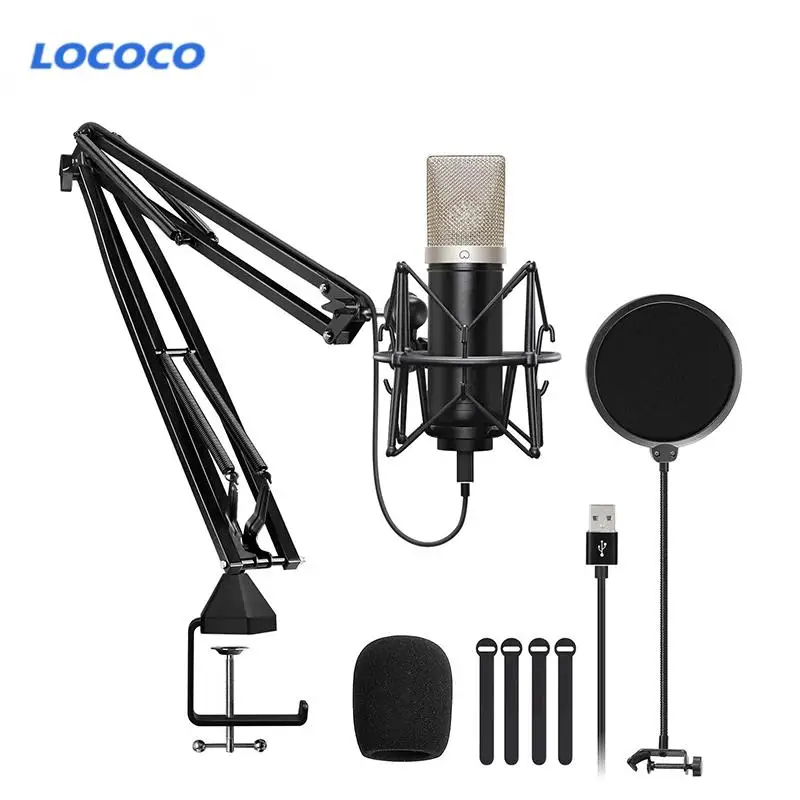Metal USB Condenser Recording Microphone for Computer for Gaming, LiveStreaming YouTube Recording with Adjustable Arm Stand
Metal USB Condenser Recording Microphone for Computer for Gaming, LiveStreaming YouTube Recording with Adjustable Arm Stand
