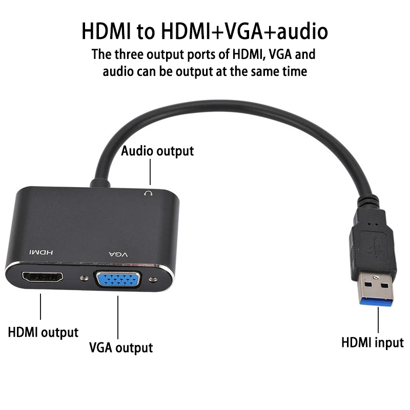 Конвертер VGA совместимый с USB3.0 на HDMI, преобразователь видео и аудио, кабель VGA, расширение для монитора компьютера, проектора, телевизора
Конвертер VGA совместимый с USB3.0 на HDMI, преобразователь видео и аудио, кабель VGA, расширение для монитора компьютера, проектора, телевизора
