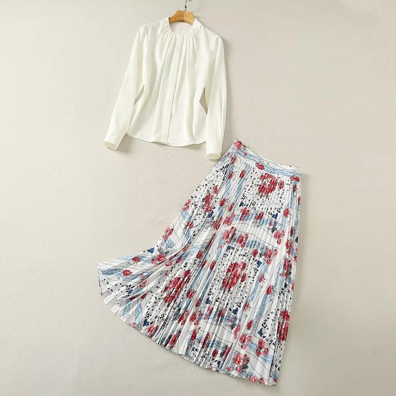 Red RoosaRosee O-neck Collar Long Sleeve Single Breasted Blouse + Print Pleated Midi Skirt Women Autumn Twinset 2022 Female Suit
Red RoosaRosee O-neck Collar Long Sleeve Single Breasted Blouse + Print Pleated Midi Skirt Women Autumn Twinset 2022 Female Suit