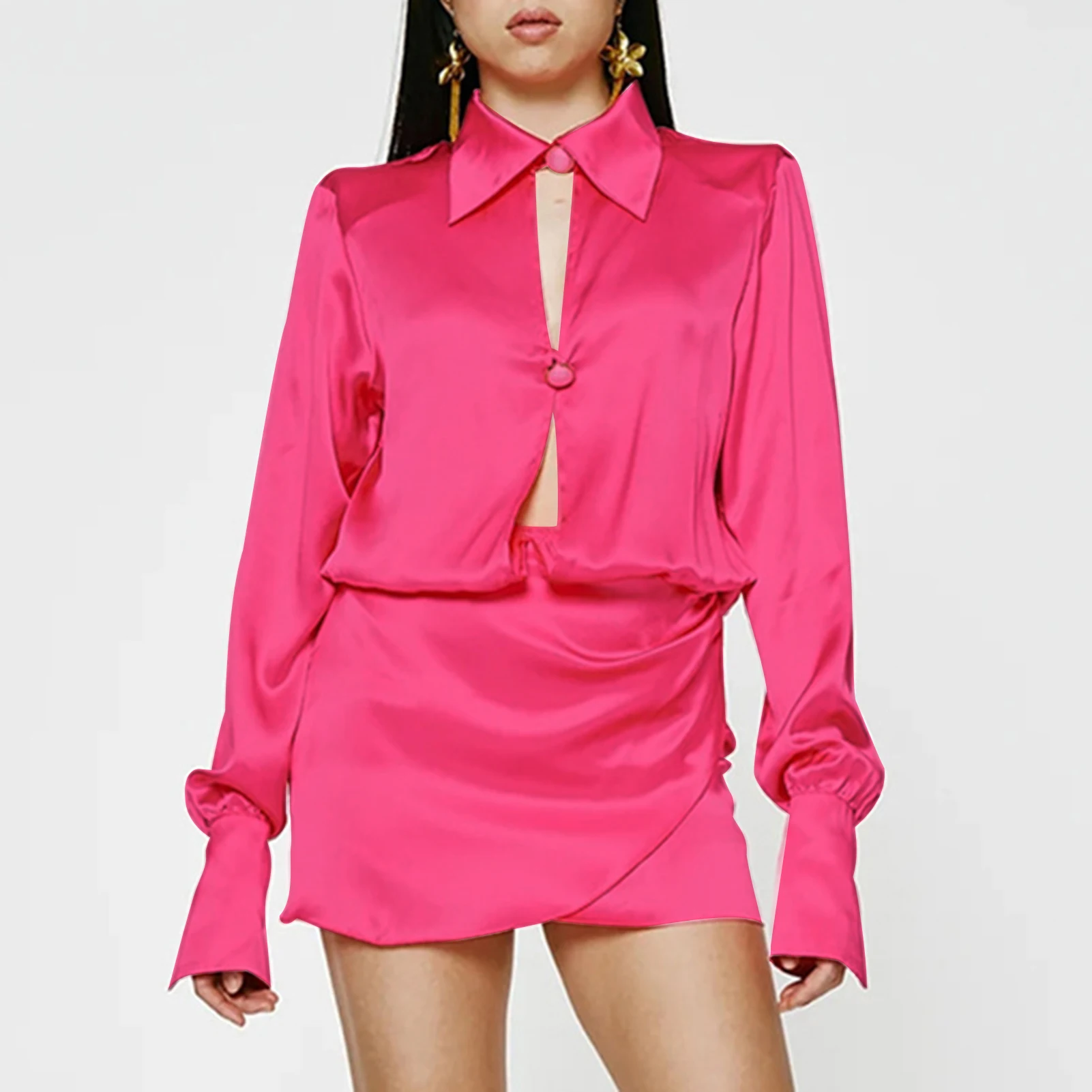 Women Summer Sexy Dress Stain Hollow Out Mini Dress Long Sleeve Turn Down Neck Vintage Boho Dresses Party Single Breast Vestidos
Women Summer Sexy Dress Stain Hollow Out Mini Dress Long Sleeve Turn Down Neck Vintage Boho Dresses Party Single Breast Vestidos