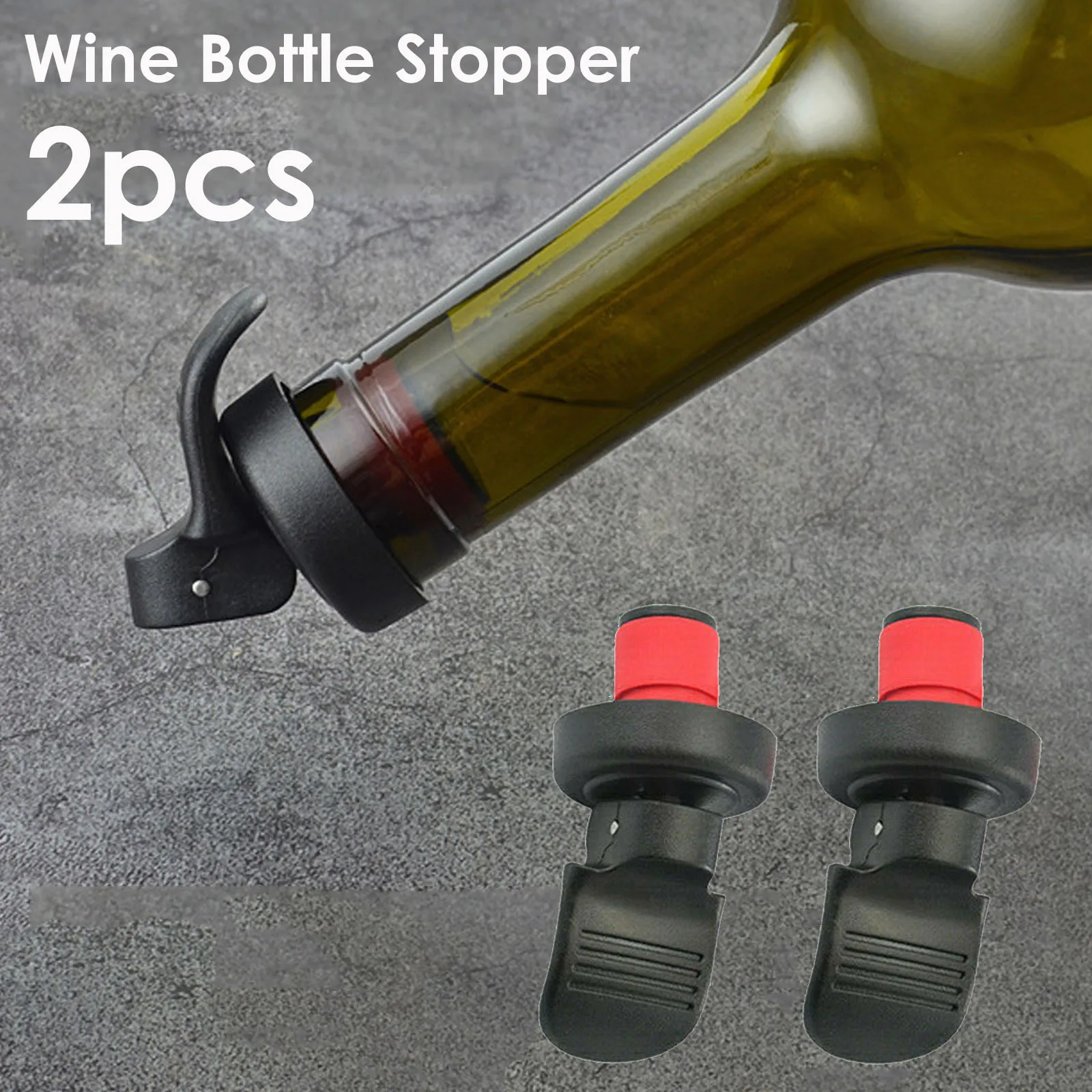 

2Pcs Wine Bottle Stopper Bar Hand Press Sealing Champagne Beers Cap Beers Seal Lids Vacuum Fresh-keeping Wine Bottle Plug