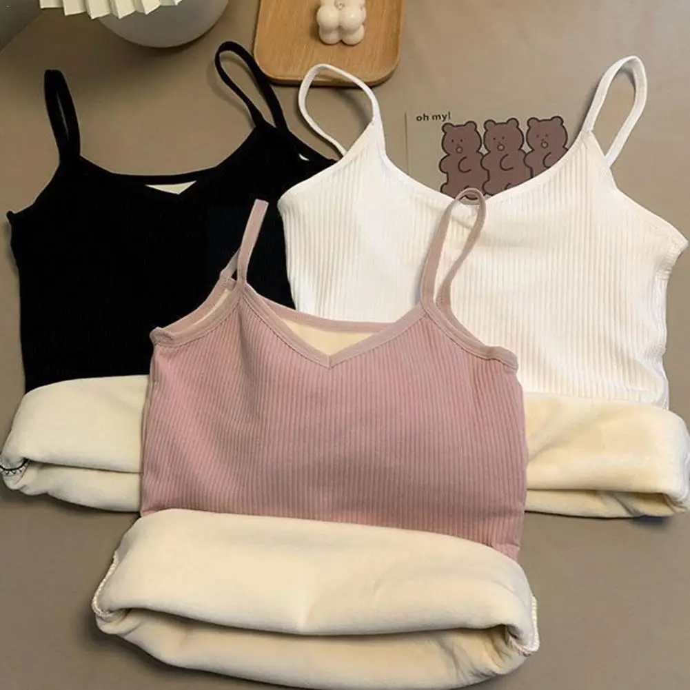 Winter Velvet Thickened Undershirt Women Color Slim Clothing Cozy Thermal Warm Underwear Top Camisole Sling Bottoming Vest T8p7
Winter Velvet Thickened Undershirt Women Color Slim Clothing Cozy Thermal Warm Underwear Top Camisole Sling Bottoming Vest T8p7