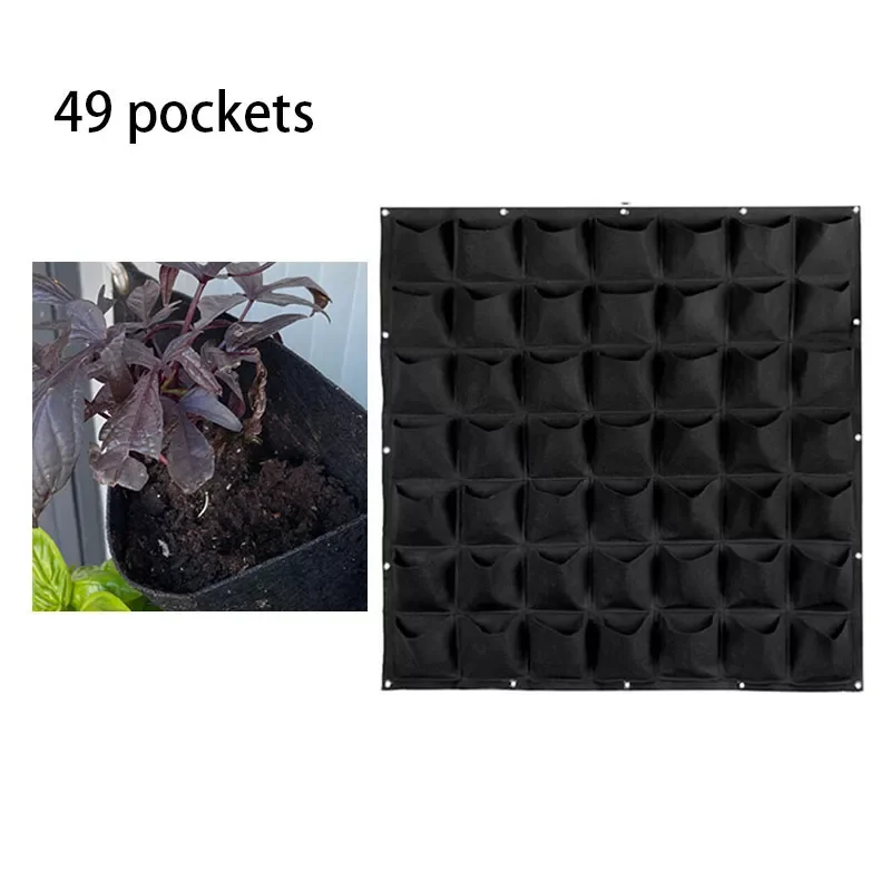 49 Pockets Black wall hanging planters grow bags Pots Vertical garden Wall-mounted Planting Bags Nursery Bags Garden Supplies C1
49 Pockets Black wall hanging planters grow bags Pots Vertical garden Wall-mounted Planting Bags Nursery Bags Garden Supplies C1