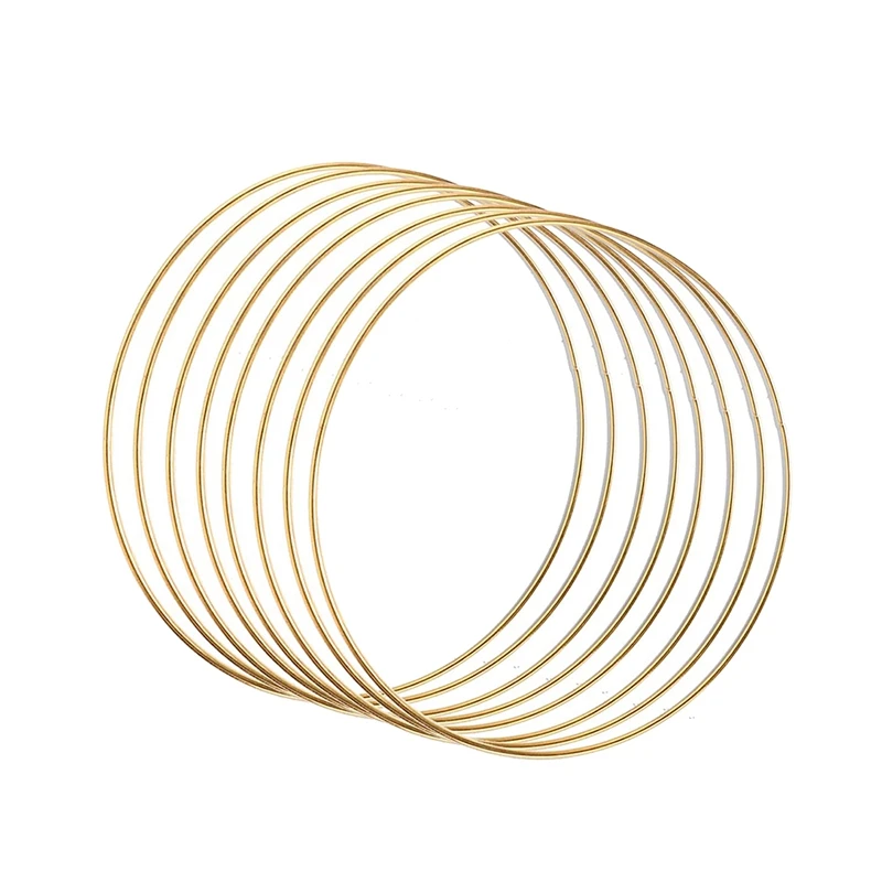 8 Pack 10 Inch Gold Dream Catcher Metal Rings Floral Hoops Wreath Macrame Creations Ring For DIY Crafts
8 Pack 10 Inch Gold Dream Catcher Metal Rings Floral Hoops Wreath Macrame Creations Ring For DIY Crafts