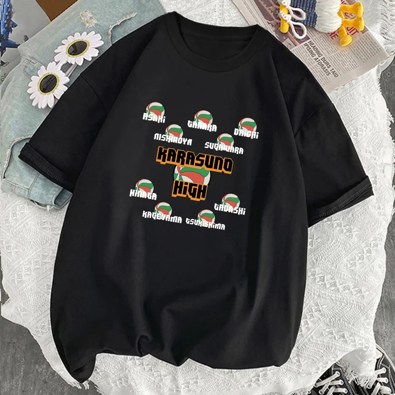Haikyuu Japan Anime Breathable T-shirt O Neck Casual Black Short Sleeve Top Tee Summer Soft Personality Women Graphic T shirts
Haikyuu Japan Anime Breathable T-shirt O Neck Casual Black Short Sleeve Top Tee Summer Soft Personality Women Graphic T shirts