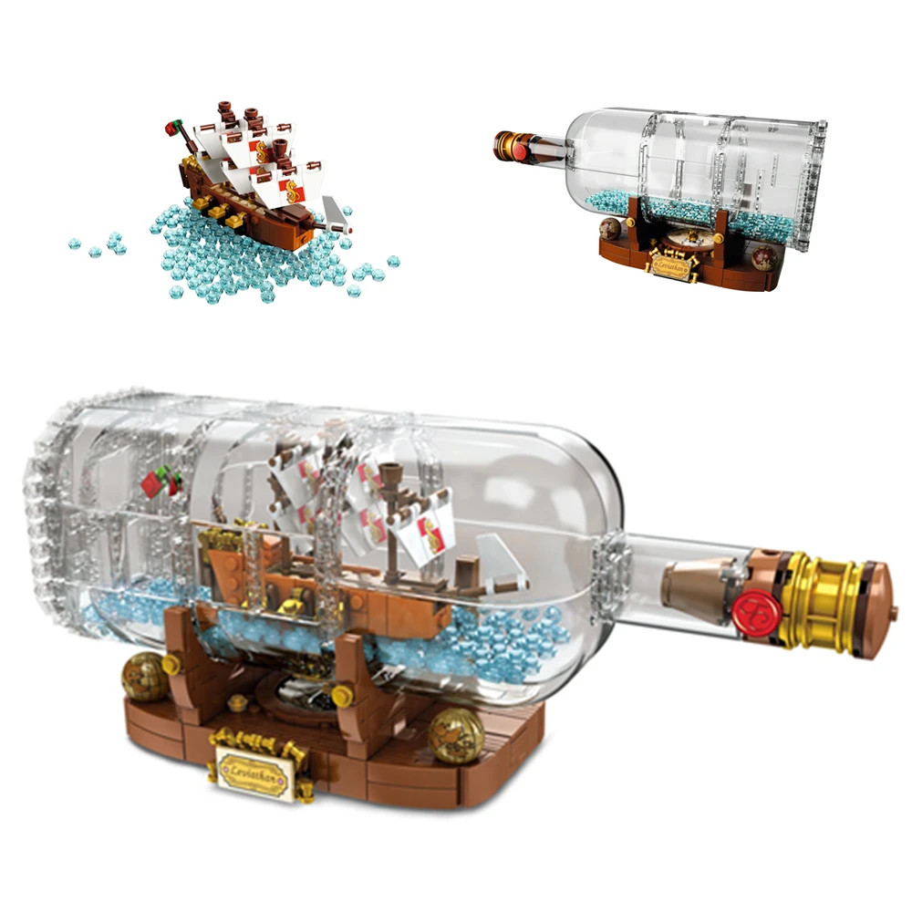 21313 Classic Ship Boat Series In A Bottle Building Blocks Bricks Toys Set Diy for Children Boys Kid Gift
21313 Classic Ship Boat Series In A Bottle Building Blocks Bricks Toys Set Diy for Children Boys Kid Gift
