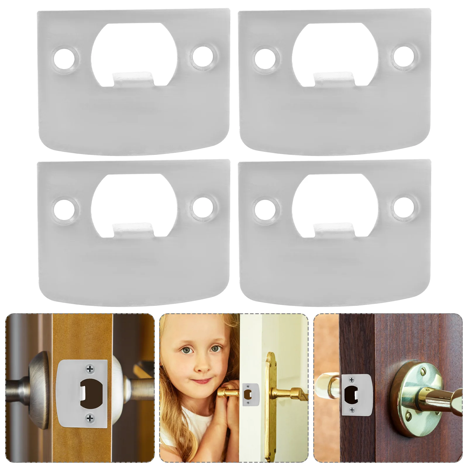 4 Pcs Door Locks Front Cam Block Deadbolt Cover Stainless Steel Plate Covers Reinforcement Kit
4 Pcs Door Locks Front Cam Block Deadbolt Cover Stainless Steel Plate Covers Reinforcement Kit