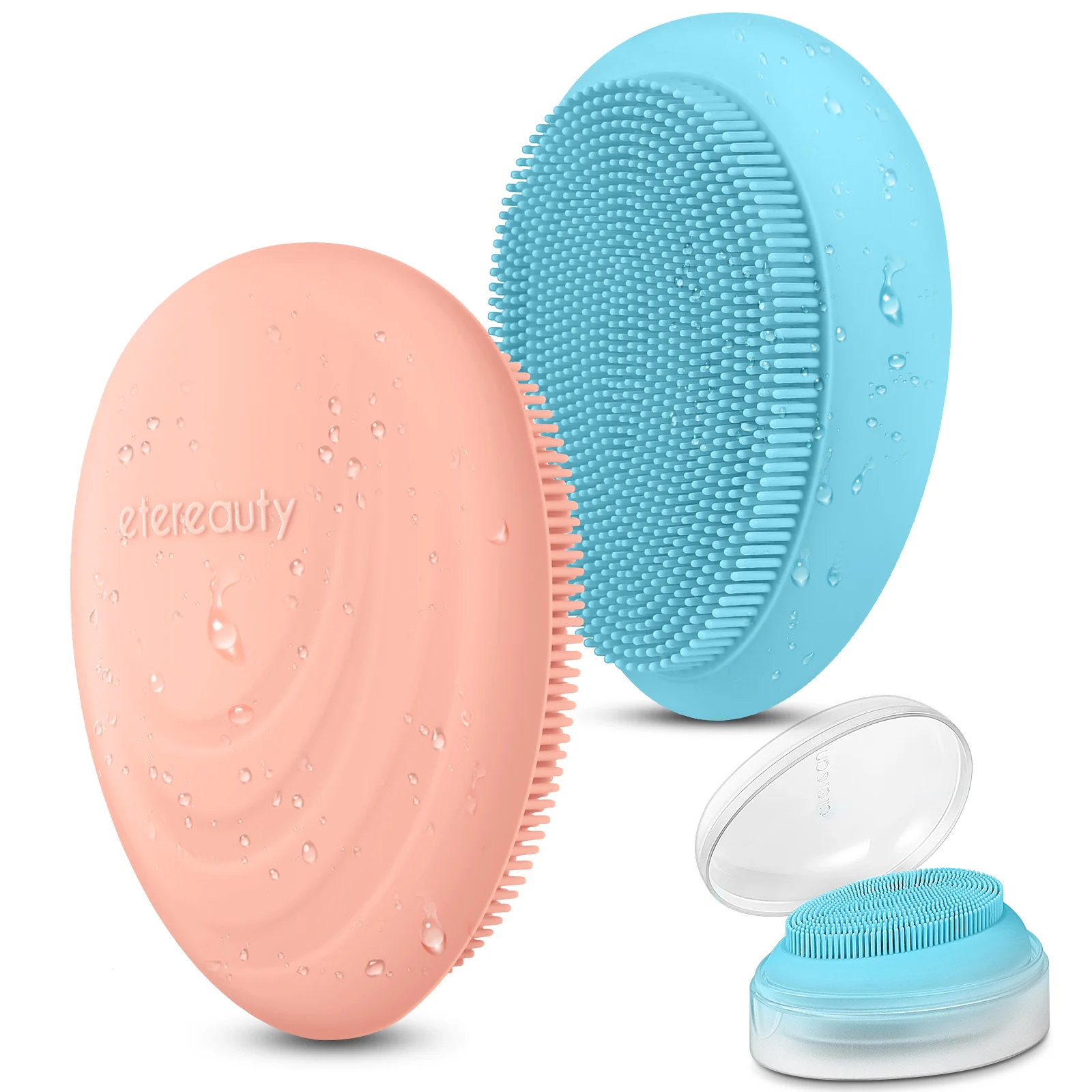 ETEREAUTY 2PCS Silicone Facial Cleansing Brush with Storage Case Handheld Massaging Brush (and Blue)
ETEREAUTY 2PCS Silicone Facial Cleansing Brush with Storage Case Handheld Massaging Brush (and Blue)
