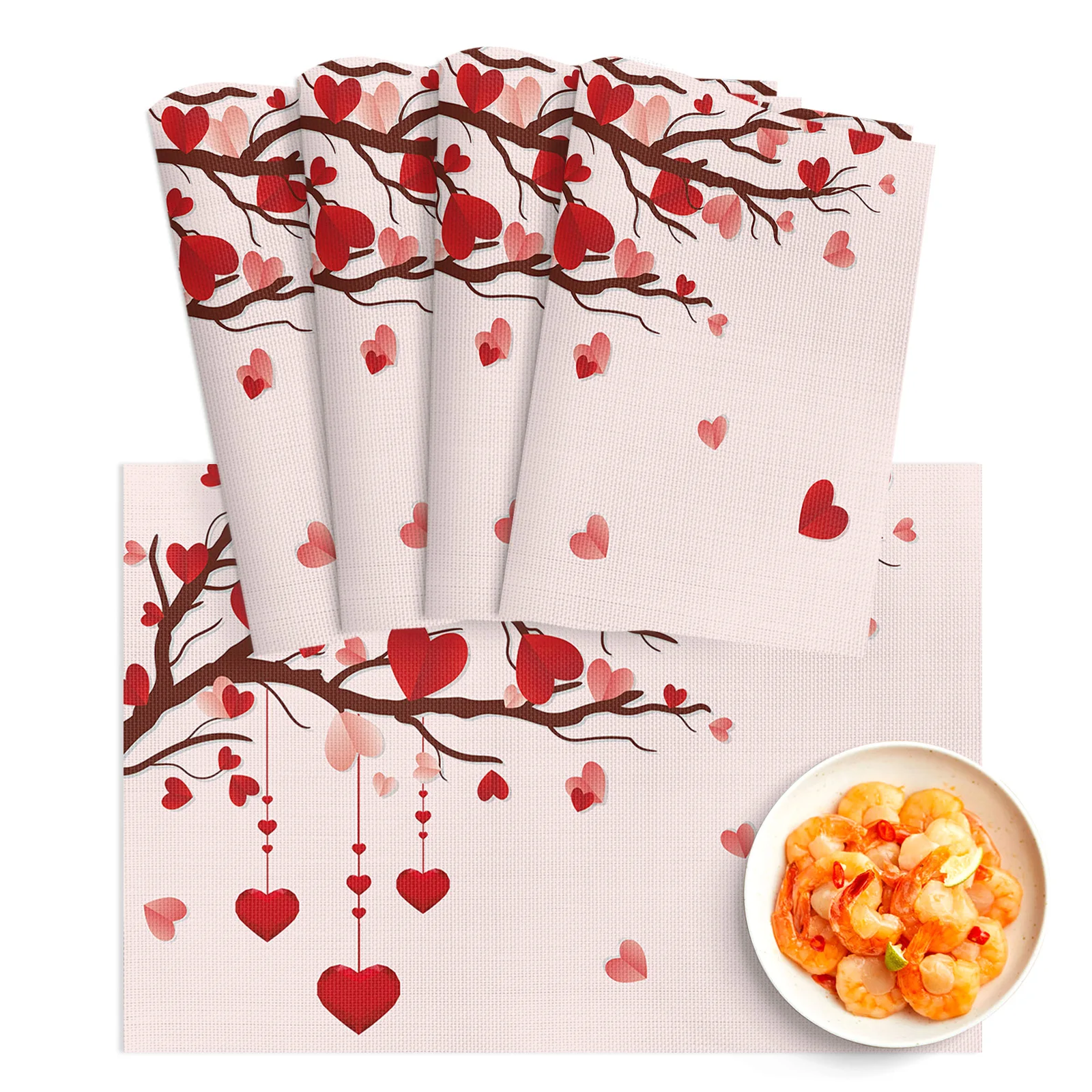4/6pcs Placemat Valentine'S Day Red Heart Tree Pink Restaurant Kitchen Accessories PVC Dining Table Mats Disc Bowl Coaster Pad
4/6pcs Placemat Valentine'S Day Red Heart Tree Pink Restaurant Kitchen Accessories PVC Dining Table Mats Disc Bowl Coaster Pad
