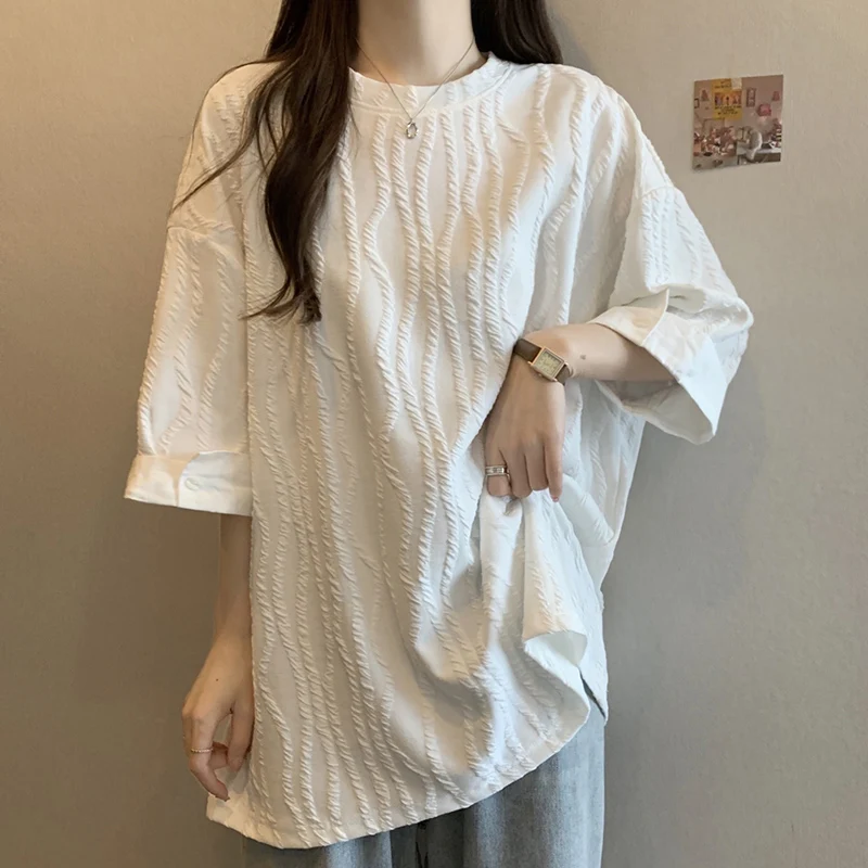 Summer 3d Striped Short Sleeve Women Pullovers Fashion Casual Harajuku Punk Oversized T Shirts Clothing Daily Office Black White
Summer 3d Striped Short Sleeve Women Pullovers Fashion Casual Harajuku Punk Oversized T Shirts Clothing Daily Office Black White