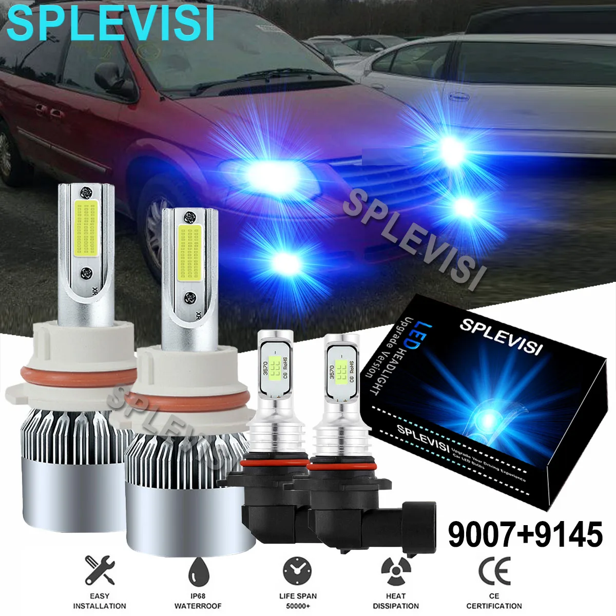 4PCS Ice Blue LED Car Headlight Fog Light Bulbs 8000K Fit For Chrysler Town & Country 2005 2006 2007 Jeep Liberty 2002 2003-2007
4PCS Ice Blue LED Car Headlight Fog Light Bulbs 8000K Fit For Chrysler Town & Country 2005 2006 2007 Jeep Liberty 2002 2003-2007