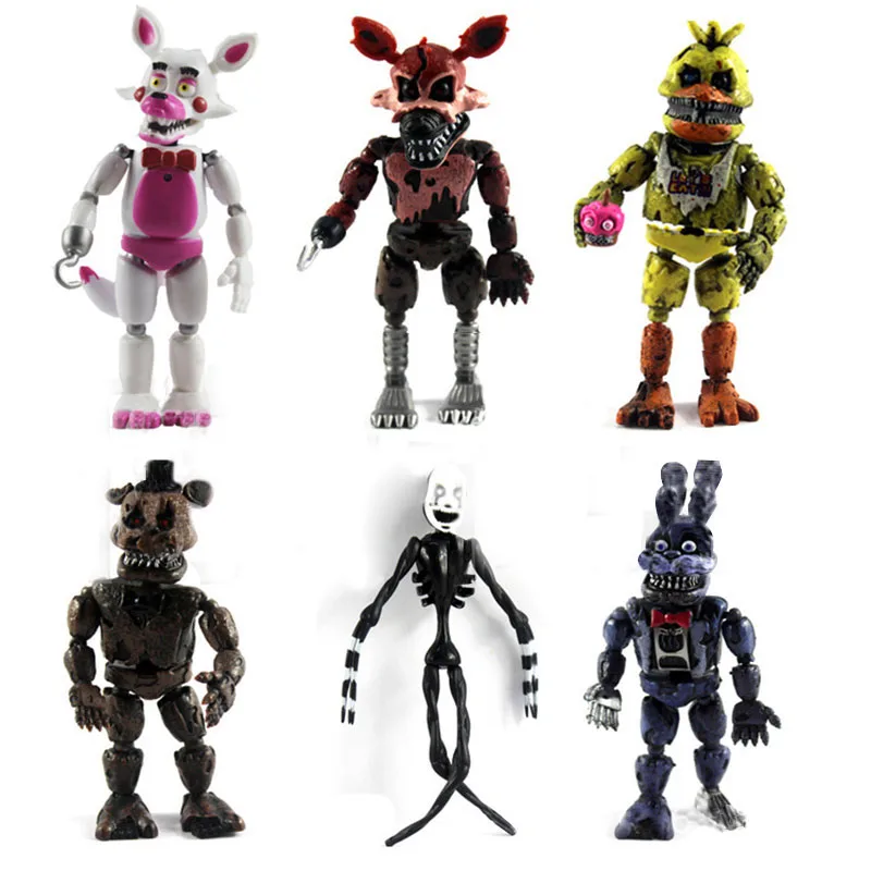 1Pcs FNAF Anime Figure Five Night At Freddys Movable Joints Bonnie Foxy Freddy Chica PVC Action Figure Model Toys Kids Gift
1Pcs FNAF Anime Figure Five Night At Freddys Movable Joints Bonnie Foxy Freddy Chica PVC Action Figure Model Toys Kids Gift