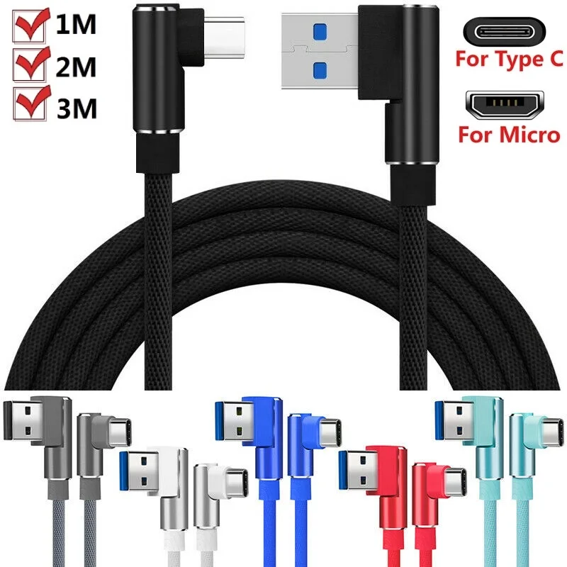 100Pcs 90 Degree Fabric Type c Micro 5Pin USb Cable 1M 2M 3M 2.4A Fast Charging cables For Samsung s10 s20 htc lg xiaomi huawei
100Pcs 90 Degree Fabric Type c Micro 5Pin USb Cable 1M 2M 3M 2.4A Fast Charging cables For Samsung s10 s20 htc lg xiaomi huawei