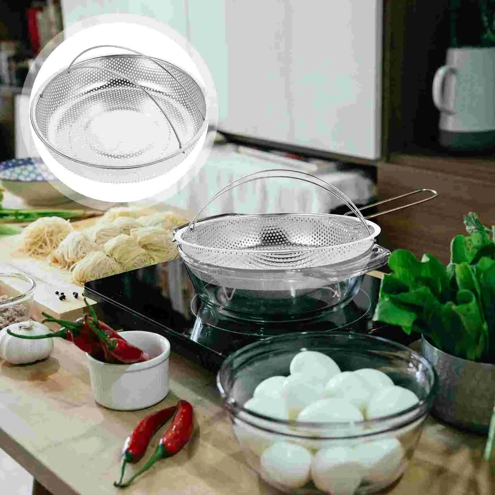 

Stainless Steel Steamer Rack Steamed Buns Pot Kitchen Steaming Basket Rice Cooker Vegetable
