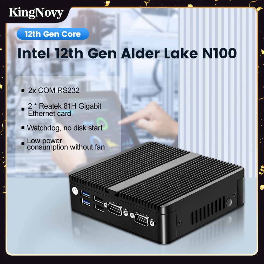 12th Gen Alder Lake N100 Celeron J6413 Fanless MiniPC Quad Core Dual LAN 2*COM NVMe Windows 11 3x4K UHD HTPC Industrial Computer
12th Gen Alder Lake N100 Celeron J6413 Fanless MiniPC Quad Core Dual LAN 2*COM NVMe Windows 11 3x4K UHD HTPC Industrial Computer