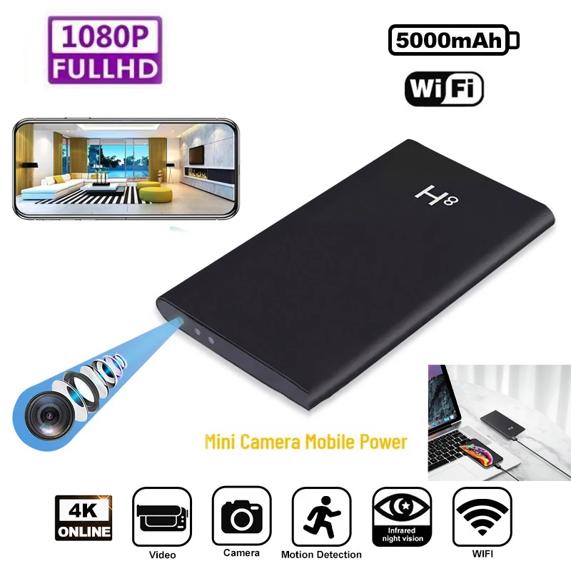 4K HD Mini WiFi Camera Wireless Power Bank Portable Large Capacity Motion Detection Night Vision Remote Monitor Micro Camcorder
4K HD Mini WiFi Camera Wireless Power Bank Portable Large Capacity Motion Detection Night Vision Remote Monitor Micro Camcorder