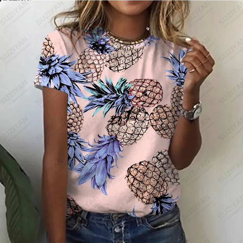 2023Women's Summer Hot Sale New Fashion Fruit Pineapple 3D Printed Short Sleeve T-shirt Round Neck Personalized Casual Style Top
2023Women's Summer Hot Sale New Fashion Fruit Pineapple 3D Printed Short Sleeve T-shirt Round Neck Personalized Casual Style Top