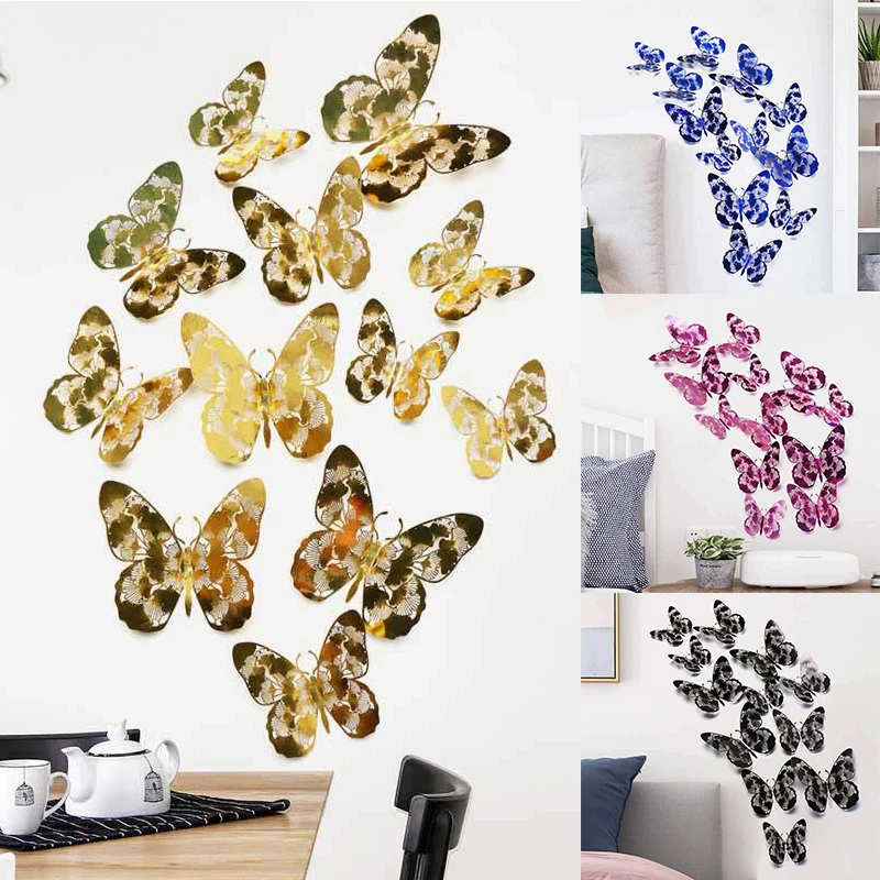 12Pcs 3D Laser Butterflies Wall Stickers Gradient Hollow Butterfly For Kids Room Home Wall Fridge Decor DIY Art Mural Room Decor
12Pcs 3D Laser Butterflies Wall Stickers Gradient Hollow Butterfly For Kids Room Home Wall Fridge Decor DIY Art Mural Room Decor