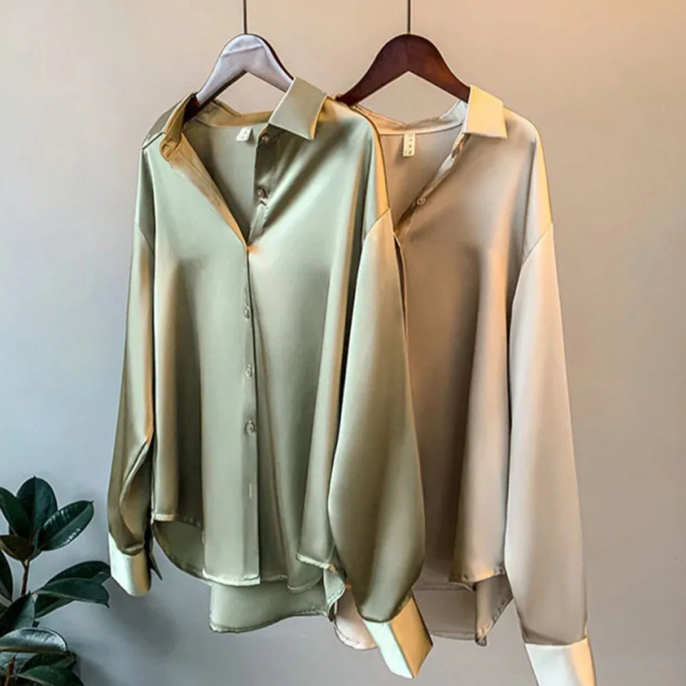 Women Blouses Long Sleeve Office Lady Solid Casual Plain Regular Button Lapel Standard Women's Shirt Top Spring Summer Clothing
Women Blouses Long Sleeve Office Lady Solid Casual Plain Regular Button Lapel Standard Women's Shirt Top Spring Summer Clothing