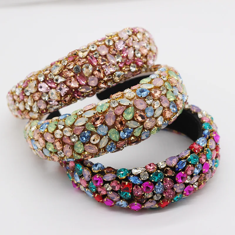Baroque Fashion Colorful Full Rhinestones Headbands Luxury Shiny Padded Crystal Wedding Hairbands For Women Bride Head Hoop
Baroque Fashion Colorful Full Rhinestones Headbands Luxury Shiny Padded Crystal Wedding Hairbands For Women Bride Head Hoop