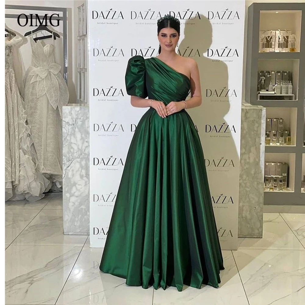 OIMG Arabic Women Formal Evening Dresses Emerald Green One Shoulder Short Sleeves Floor Length Simple Prom Gown Robe de soiree
OIMG Arabic Women Formal Evening Dresses Emerald Green One Shoulder Short Sleeves Floor Length Simple Prom Gown Robe de soiree