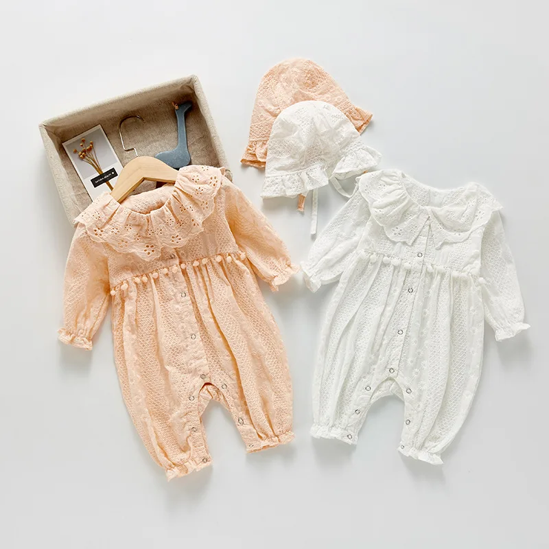KOKI Baby Romper Lace White Long Sleeve Bodysuit with Hat White Tassels Ruffled Collar Cute Lovely Pretty Newborn Clothing
KOKI Baby Romper Lace White Long Sleeve Bodysuit with Hat White Tassels Ruffled Collar Cute Lovely Pretty Newborn Clothing