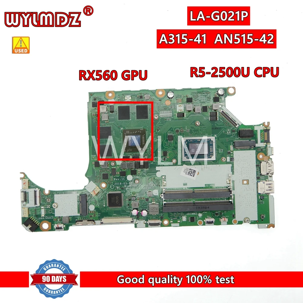 Оригинальная материнская плата для ноутбука Ryzen 5-2500U CPU RX560 GPU для Acer ASPIRE LA-G021P AN515-42
Оригинальная материнская плата для ноутбука Ryzen 5-2500U CPU RX560 GPU для Acer ASPIRE LA-G021P AN515-42