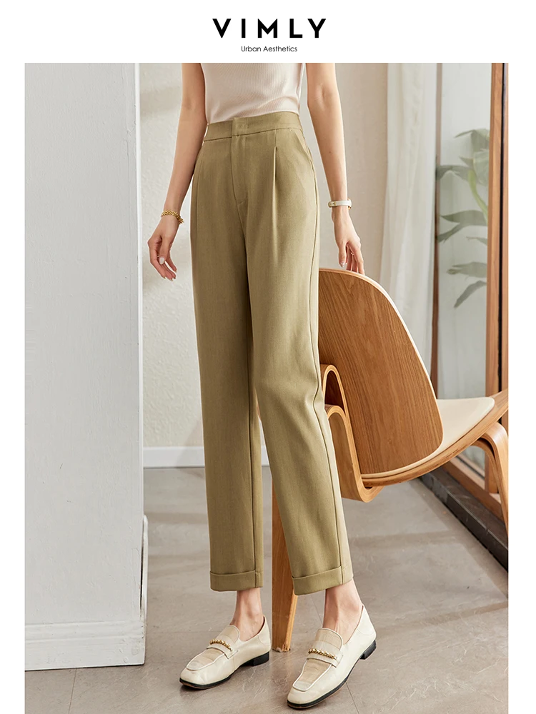 Vimly Elegant Office Lady Straight Pants for Women 2023 Fashion Elastic Waist Ankle-Length Formal Suit Pants Casual Trousers
Vimly Elegant Office Lady Straight Pants for Women 2023 Fashion Elastic Waist Ankle-Length Formal Suit Pants Casual Trousers