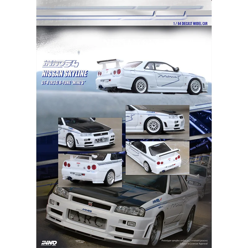 INNO 1:64 Skyline GTR R34 R Настройка коллекции моделей автомобилей, миниатюрная машинка из сплава, игрушки для детей
INNO 1:64 Skyline GTR R34 R Настройка коллекции моделей автомобилей, миниатюрная машинка из сплава, игрушки для детей