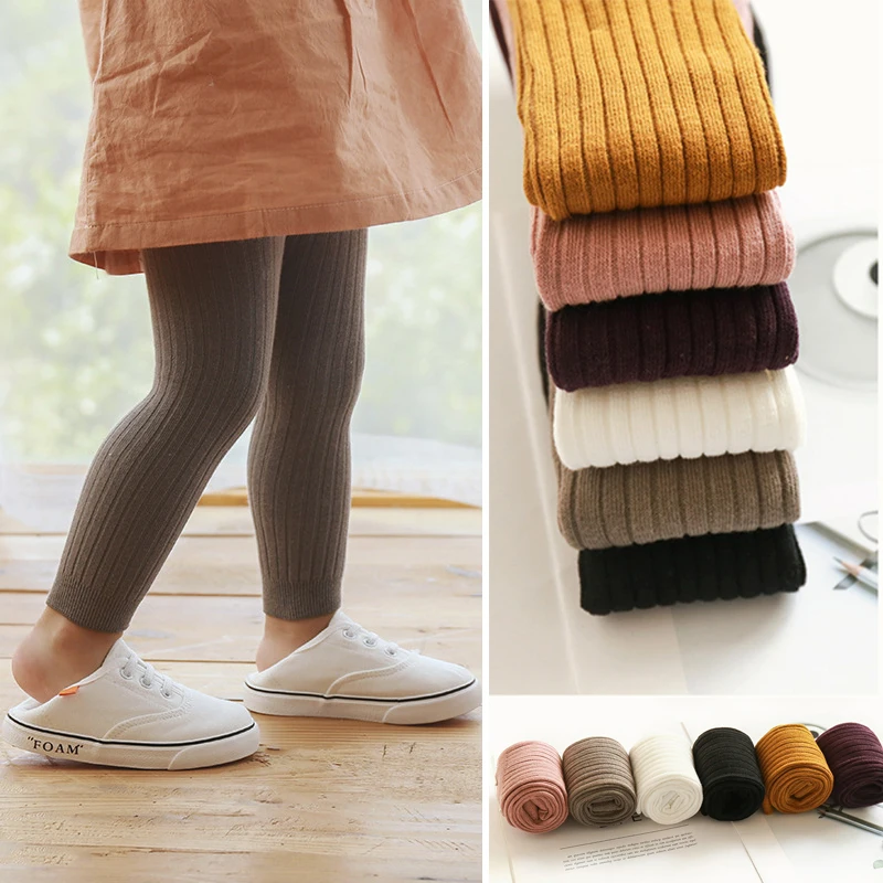 

Spring Autumn Girls Leggings Stretch Children Striped Pants for Kid Baby Socks Baby Leggings Knitting Leggings Trousers 0-4Years