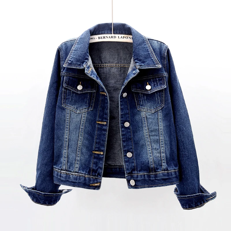 Vintage Wash Blue Denim Jacket Coat Women Autumn Casual Slim Short Student Cowboy Outwear Frayed Big Pocket Jeans Jacket Female
Vintage Wash Blue Denim Jacket Coat Women Autumn Casual Slim Short Student Cowboy Outwear Frayed Big Pocket Jeans Jacket Female