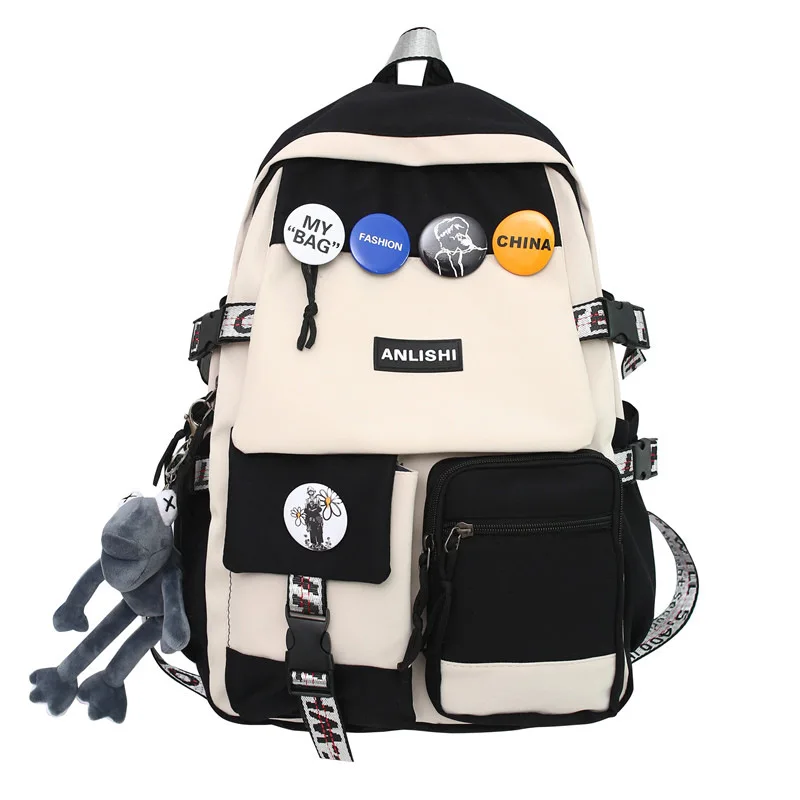 University Student Backpack Women High School Bags for Teenage Girl Boy Nylon Black Large Korean Fashion Patchwork Back Pack
University Student Backpack Women High School Bags for Teenage Girl Boy Nylon Black Large Korean Fashion Patchwork Back Pack