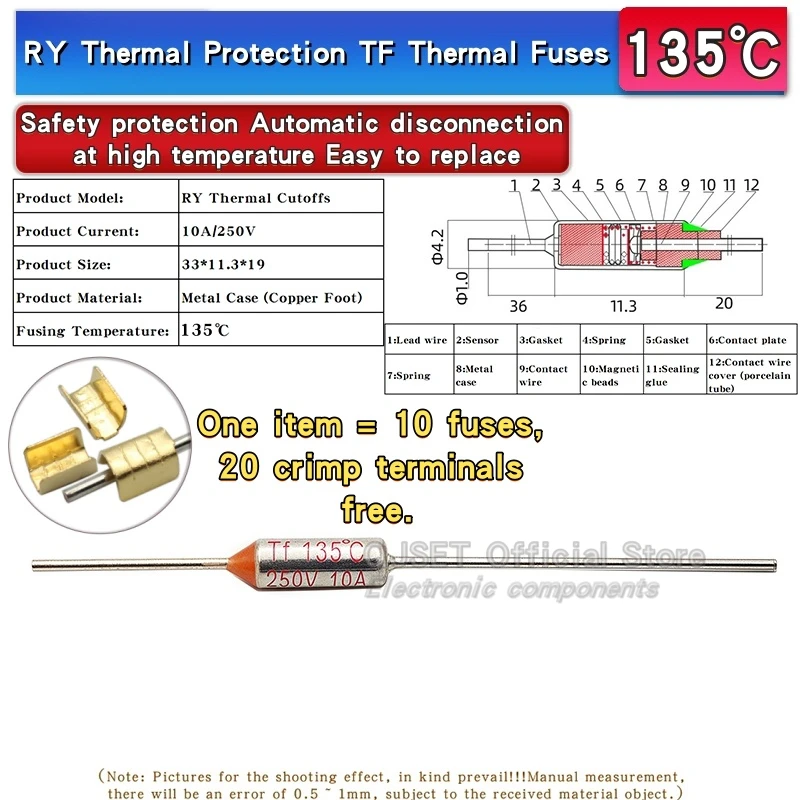 Термопредохранители TF RY 10A 15A 250V QJSET
Термопредохранители TF RY 10A 15A 250V QJSET
