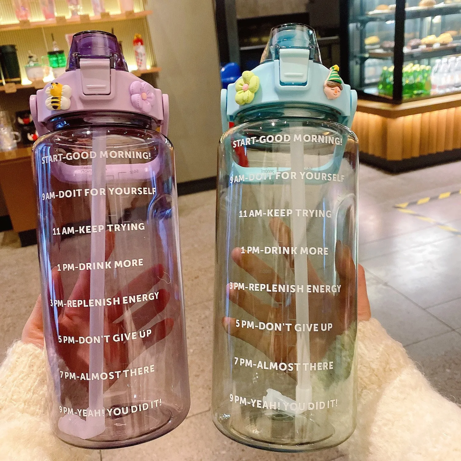 2 Liters Large Capacity With Time Scale Water Cup Outdoor Portable Plastic Water Cup Fitness Sports Transparent Large Kettle
2 Liters Large Capacity With Time Scale Water Cup Outdoor Portable Plastic Water Cup Fitness Sports Transparent Large Kettle