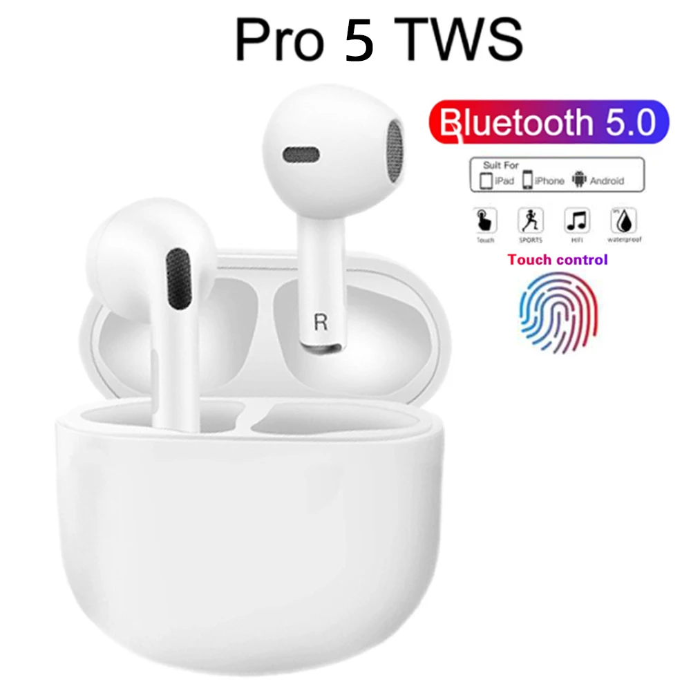 TWS Air Pro 5 Bluetooth Earphones Fone Bluetooth And Box Wireless Headphones In-ear Stereo Earbuds With Mic Wireless Headsets
TWS Air Pro 5 Bluetooth Earphones Fone Bluetooth And Box Wireless Headphones In-ear Stereo Earbuds With Mic Wireless Headsets