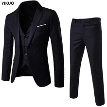 Men Blazers 3 Pieces Sets Wedding Formal 2 Suits Elegant Business Luxury Full Vest Pants Coats Classic Jackets Free Shipping