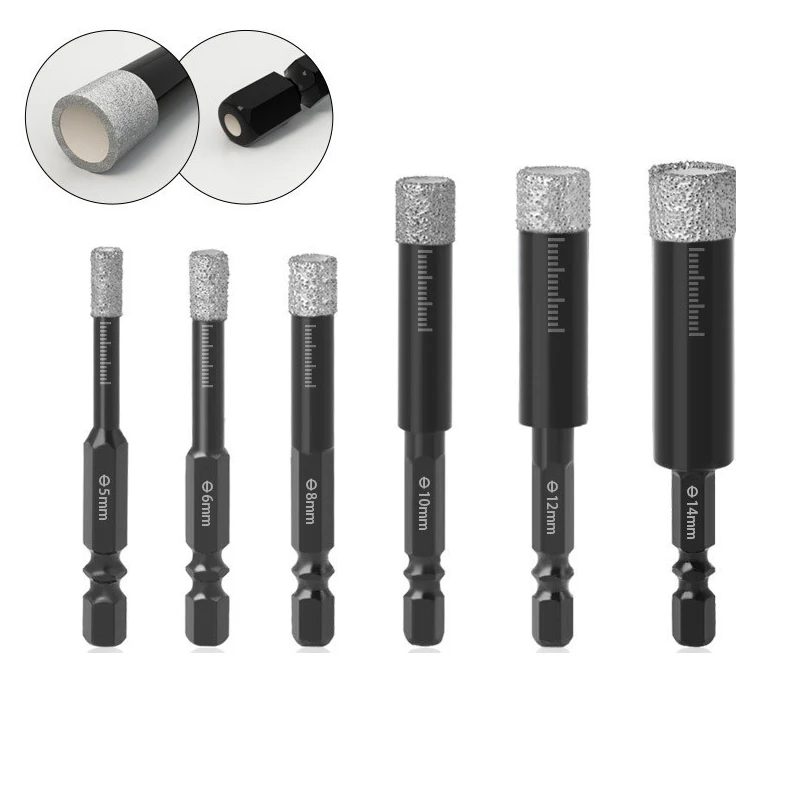 5-16mm Hex Handle Vacuum Brazed Diamond Dry Drill Bit Hole Saw Cutter For Granite Marble Ceramic Tile Glass Stone
5-16mm Hex Handle Vacuum Brazed Diamond Dry Drill Bit Hole Saw Cutter For Granite Marble Ceramic Tile Glass Stone