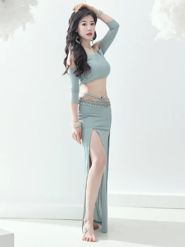 High Waist Split Long Skirt Practice Clothes Belly Dance costume set Female Adult Oriental Dancing Performance Clothing
High Waist Split Long Skirt Practice Clothes Belly Dance costume set Female Adult Oriental Dancing Performance Clothing