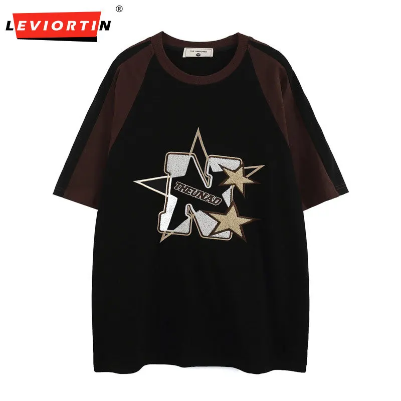 Hip Hop T-Shirt Streetwear Embroidery Star Letter Patchwork Tshirt Harajuku Fashion Cotton Loose Casual Tee Top Couple Clothes
Hip Hop T-Shirt Streetwear Embroidery Star Letter Patchwork Tshirt Harajuku Fashion Cotton Loose Casual Tee Top Couple Clothes