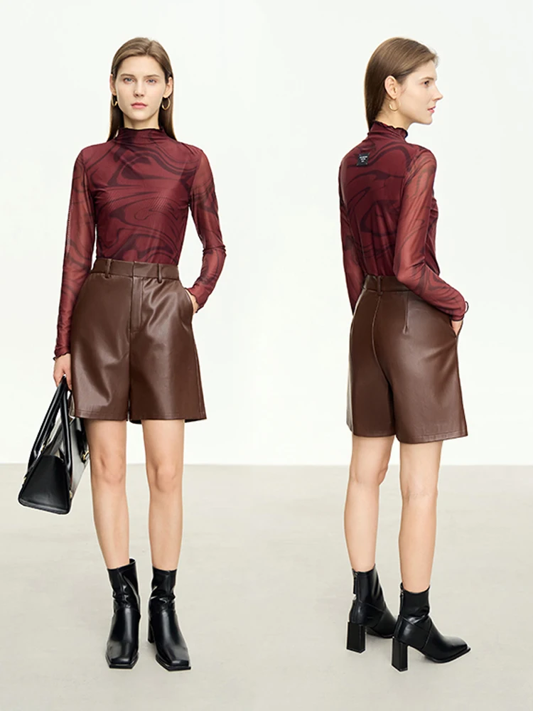 Amii Minimalism Women's Pullovers Tutleneck Mesh Tops 2023 Autumn Artistic Printed T-shirt Office Lady Female Blouse 12313003 
Amii Minimalism Women's Pullovers Tutleneck Mesh Tops 2023 Autumn Artistic Printed T-shirt Office Lady Female Blouse 12313003