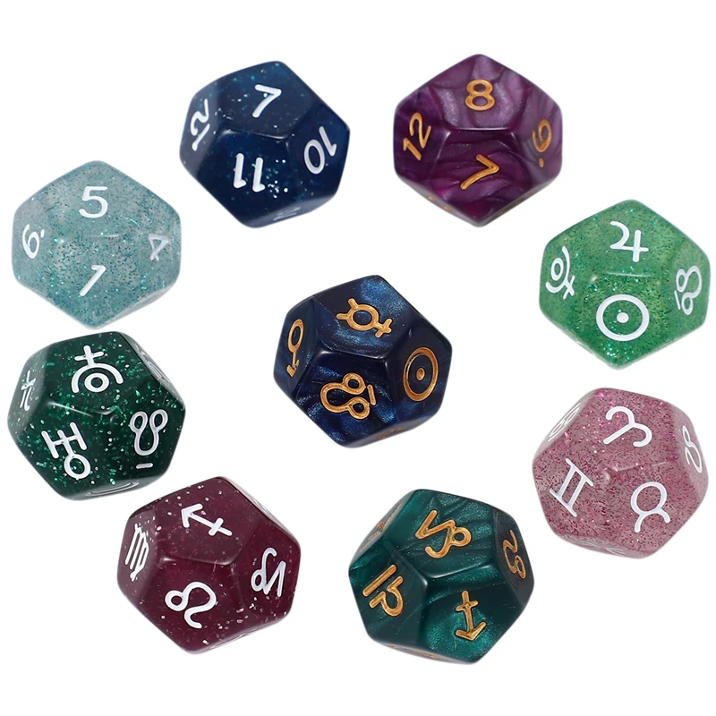9Pcs Pearl 12-Sided Astrology Zodiac Signs Dice For Constellation Divination Toys Creative Multi Sided Dice Type A
9Pcs Pearl 12-Sided Astrology Zodiac Signs Dice For Constellation Divination Toys Creative Multi Sided Dice Type A