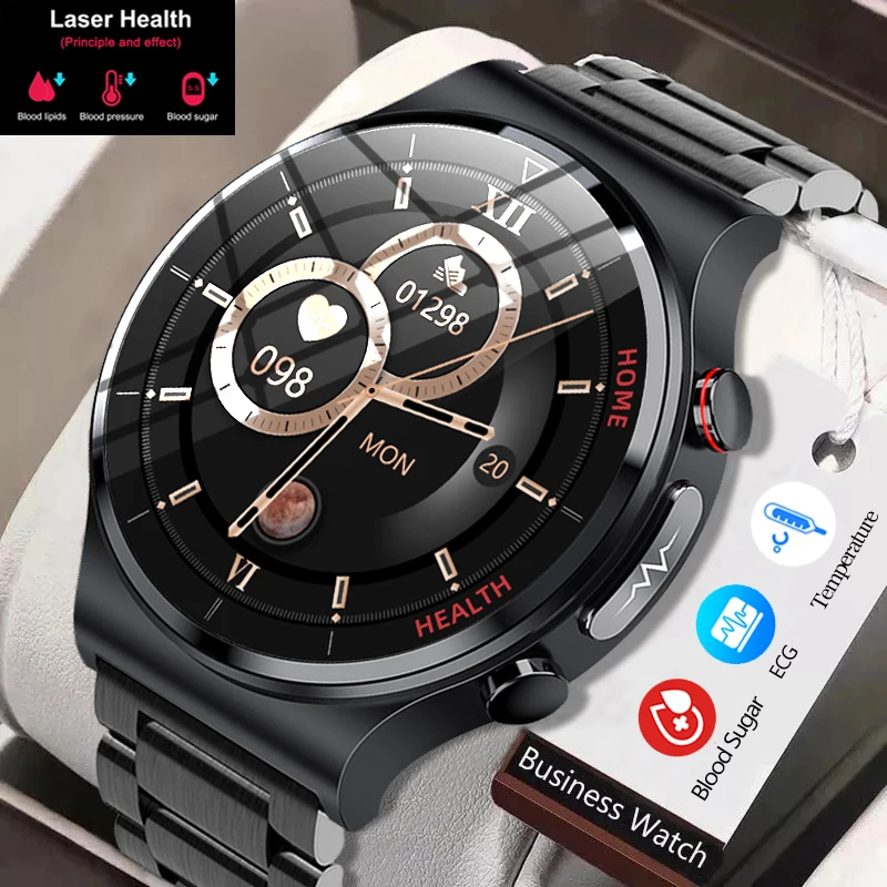 360*360HD ECG Body Temperature Smart Watch Men Sangao Laser Healt Blood Oxygen Pressure Sport Fitness Smartwatch IP68 Waterproof
360*360HD ECG Body Temperature Smart Watch Men Sangao Laser Healt Blood Oxygen Pressure Sport Fitness Smartwatch IP68 Waterproof