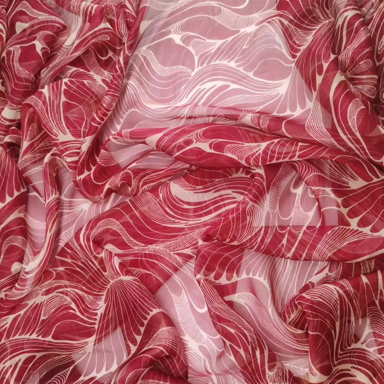 Translucent Spline Curve Print Thin Chiffon Fabric For Silk Scarves Summer Sheer Dress Skirt Mesh Veil
Translucent Spline Curve Print Thin Chiffon Fabric For Silk Scarves Summer Sheer Dress Skirt Mesh Veil