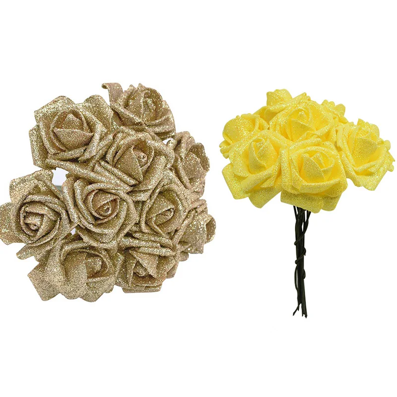 10pcs 6cm High Quality Gold Silver Shiny Glitter Foam Rose Artificial Flower Bouquet Christmas Home Wedding Party Decoration
10pcs 6cm High Quality Gold Silver Shiny Glitter Foam Rose Artificial Flower Bouquet Christmas Home Wedding Party Decoration