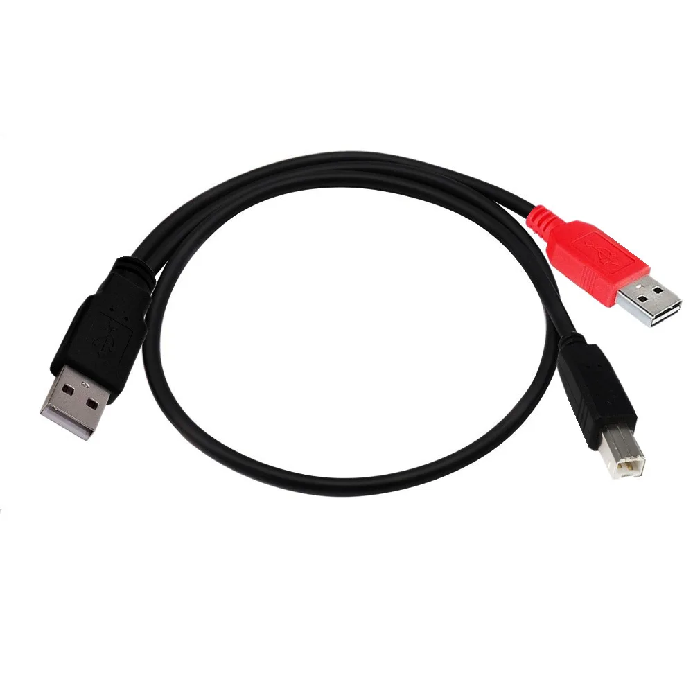 Dual USB 2.0 Male to Standard B Male Y Cable for Printer & Scanner & External Hard Disk Drive Cable 80/20cm
Dual USB 2.0 Male to Standard B Male Y Cable for Printer & Scanner & External Hard Disk Drive Cable 80/20cm