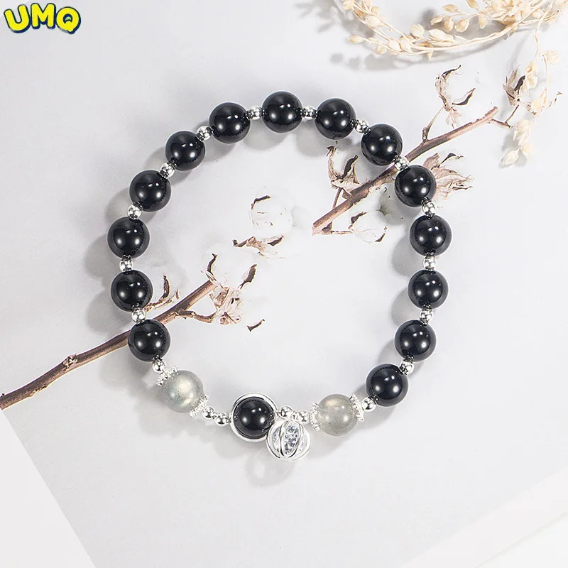 

HealthObsidian Simple and Exquisite Ball Moonlight Stone Bracelet Best Friend Qixi Gift Jewelry Handstring 2022 New Buddha Bead