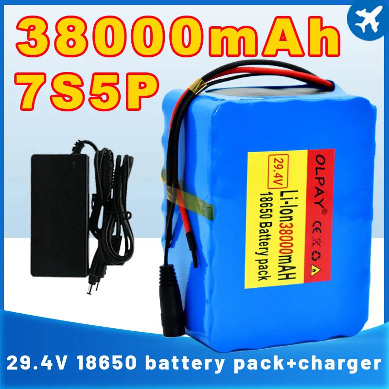 7S5P 24v 38Ah battery pack 250w 29.4V 38000mAh lithium ion battery for wheelchair electric bicycle pack with BMS + charger
7S5P 24v 38Ah battery pack 250w 29.4V 38000mAh lithium ion battery for wheelchair electric bicycle pack with BMS + charger